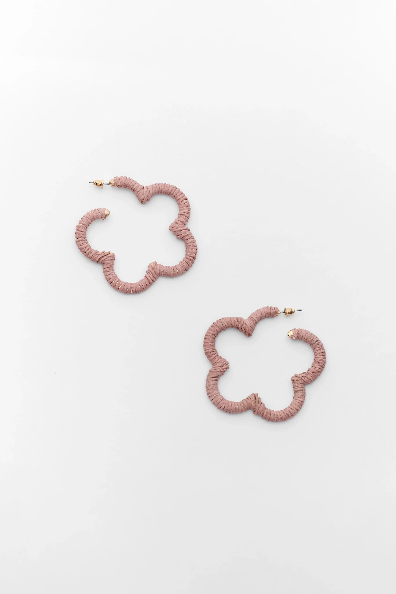 Mauve Flower Hoop Earrings | Avara