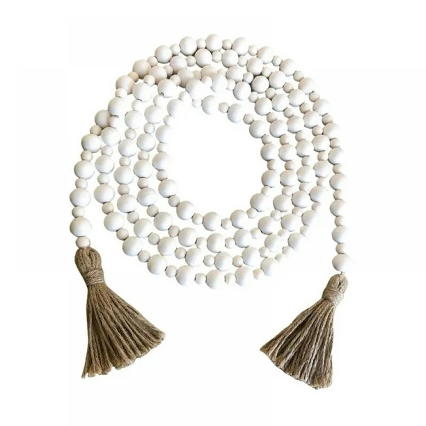 1 pack Wood Bead Garland Set with Tassel Rustic for Tray Gift Decoration Ornaments,Wall Hanging D... | Walmart (US)