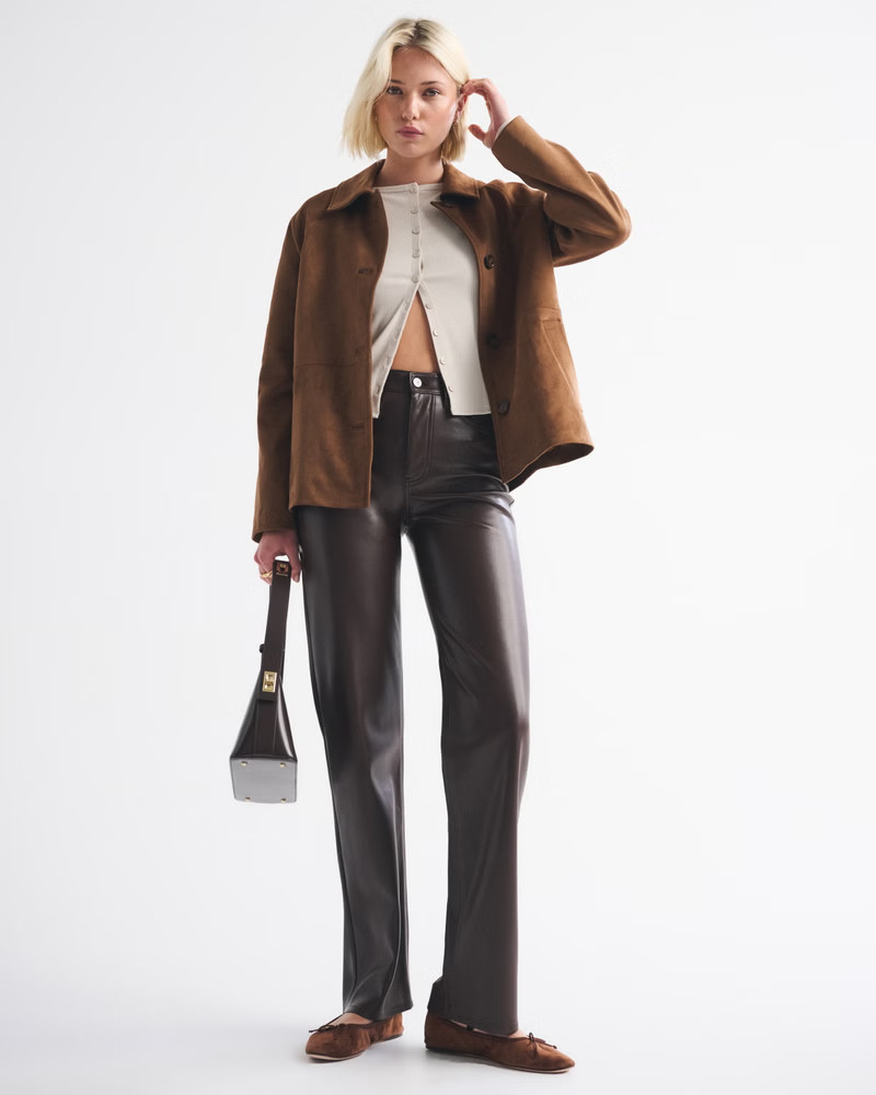 Women's Curve Love High Rise 90s Relaxed Vegan Leather Pant | Women's New Arrivals | Abercrombie.... | Abercrombie & Fitch (US)