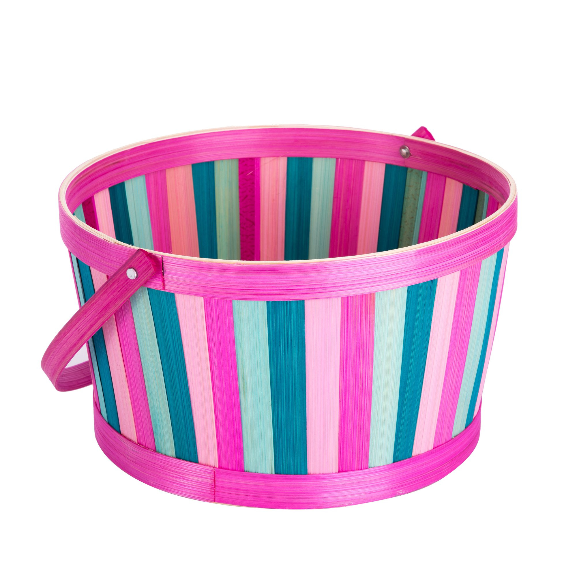 Way to Celebrate Pink Rainbow Weaved Bamboo Easter Basket | Walmart (US)