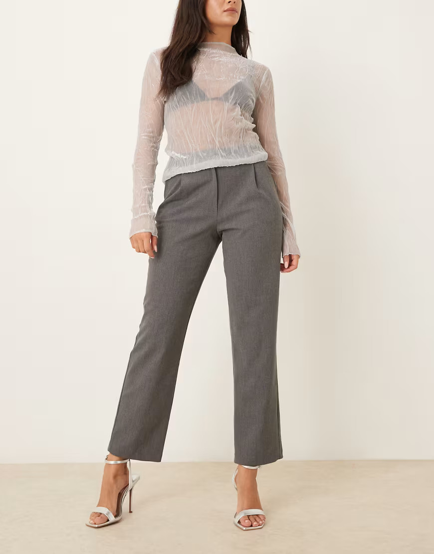 ASOS DESIGN low rise tailored trouser in grey | ASOS (Global)