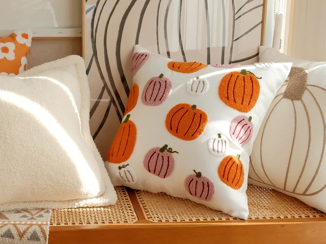 Funny Pumpkin Pillow, Handmade Pillow Cover, Halloween Pumpkin Decorative Pillow Case, Colorful P... | Etsy (US)