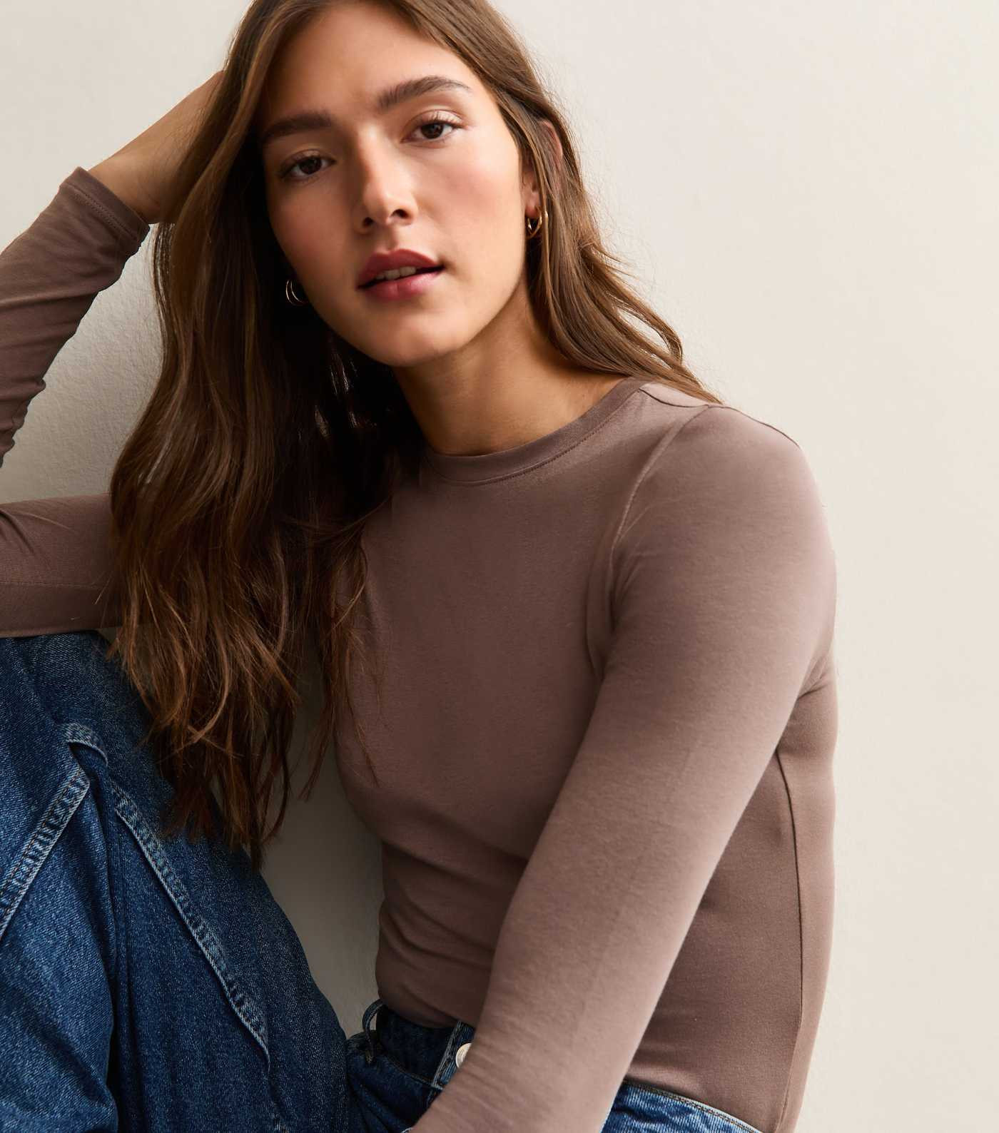 Mink Stretch Crew Neck Long Sleeve Bodysuit | New Look | New Look (UK)