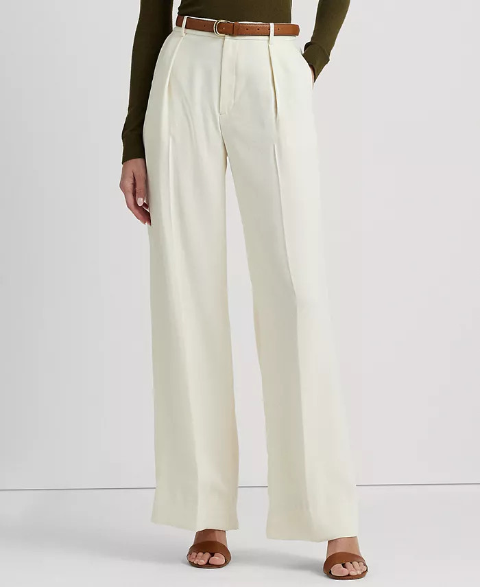 Lauren Ralph Lauren Women's Double-Faced Georgette Wide-Leg Pants - Macy's | Macy's