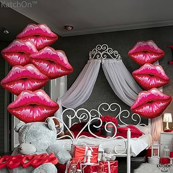 KatchOn, Red Lip Balloons Decorations - 30 Inch, Pack of 8 | Kiss Balloons | Lips Balloons for Ba... | Amazon (US)