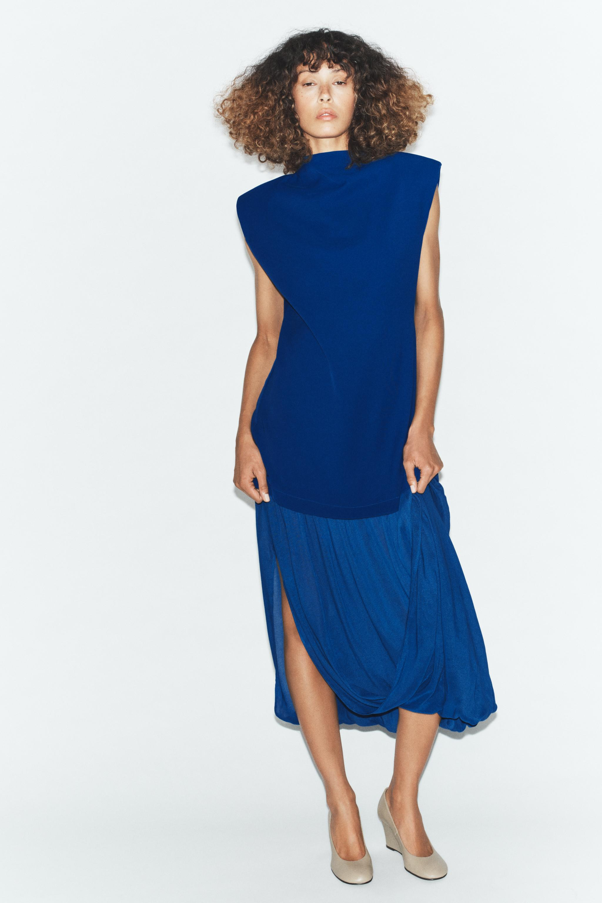 MIDI DRESS WITH MATCHING DETAIL | Zara UK