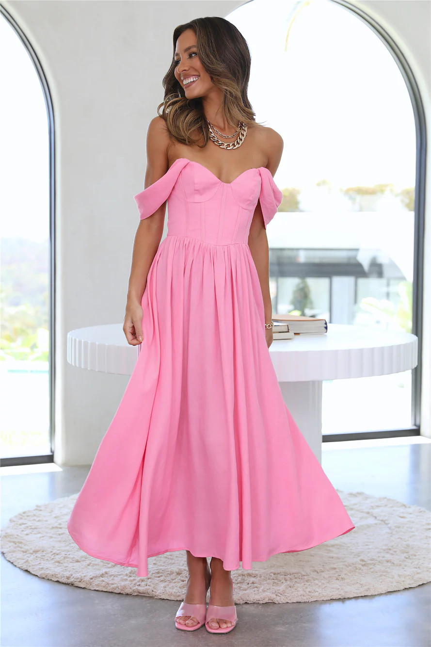 By The Villa Midi Dress Pink | Hello Molly (AU)