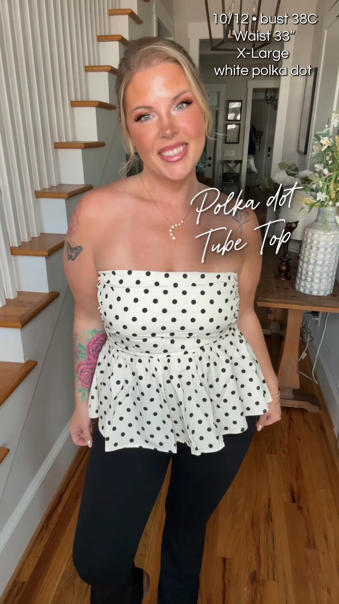 Sweet, a little sassy, and showing just enough 😘🎀
This polka dot tube top has that effortless “I didn’t try, but still look good” energy

Backless, ruffled, and ready for whatever the night turns into 💃✨ #Y2KVibes #FlirtyStyle #SummerFits 

#LTKMidsize #LTKOver40 #LTKootd
