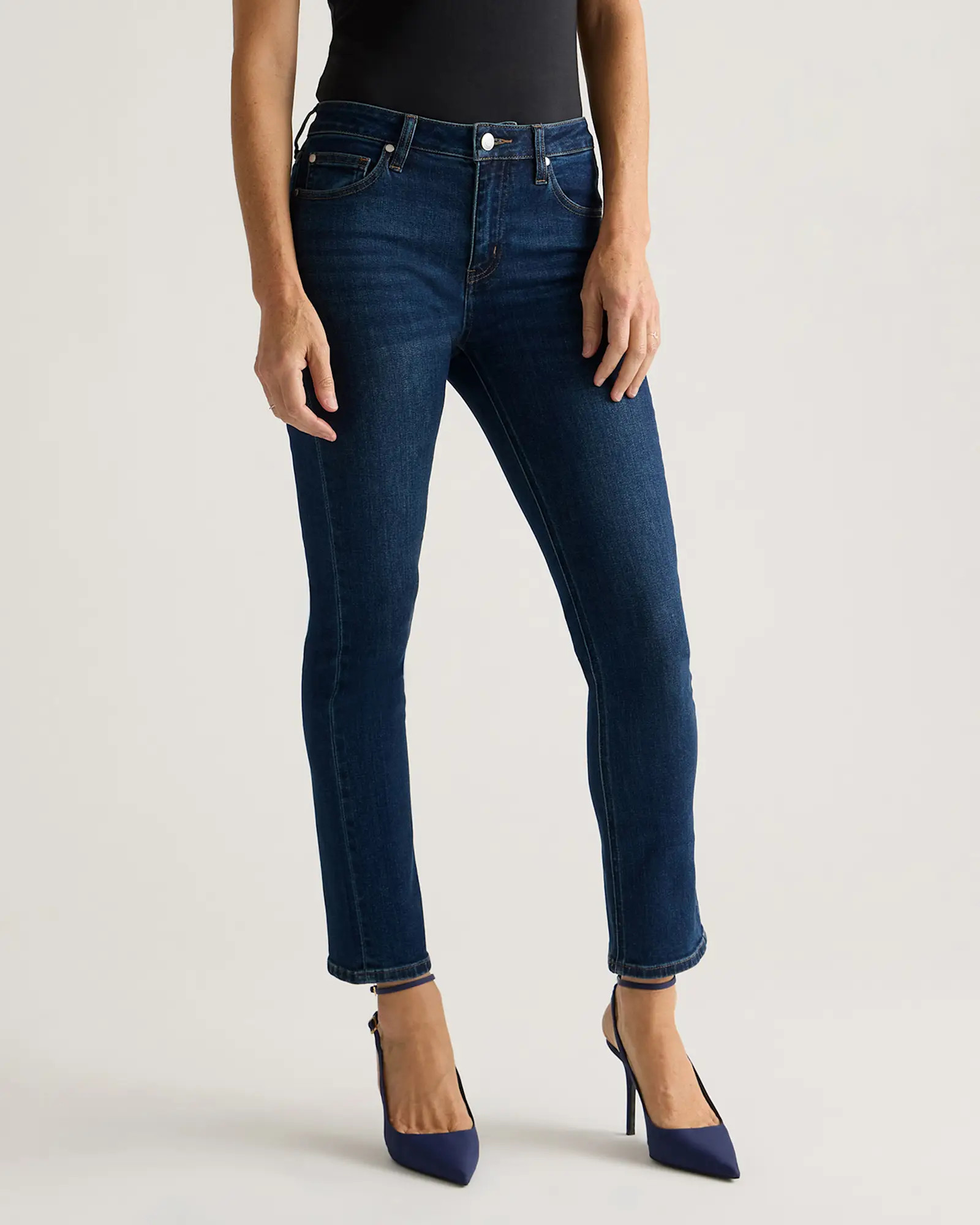 Stretch Mid Rise Slim Straight Jeans - 26" inseam | Quince