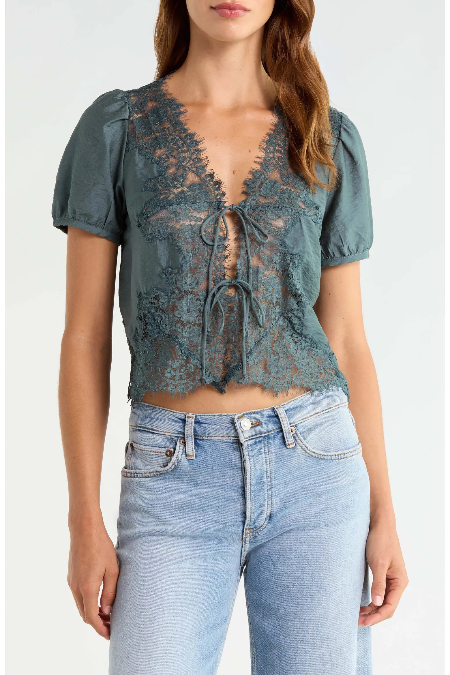 Lucky Brand Lace Trim Flyaway Top (Women) | Nordstrom | Nordstrom