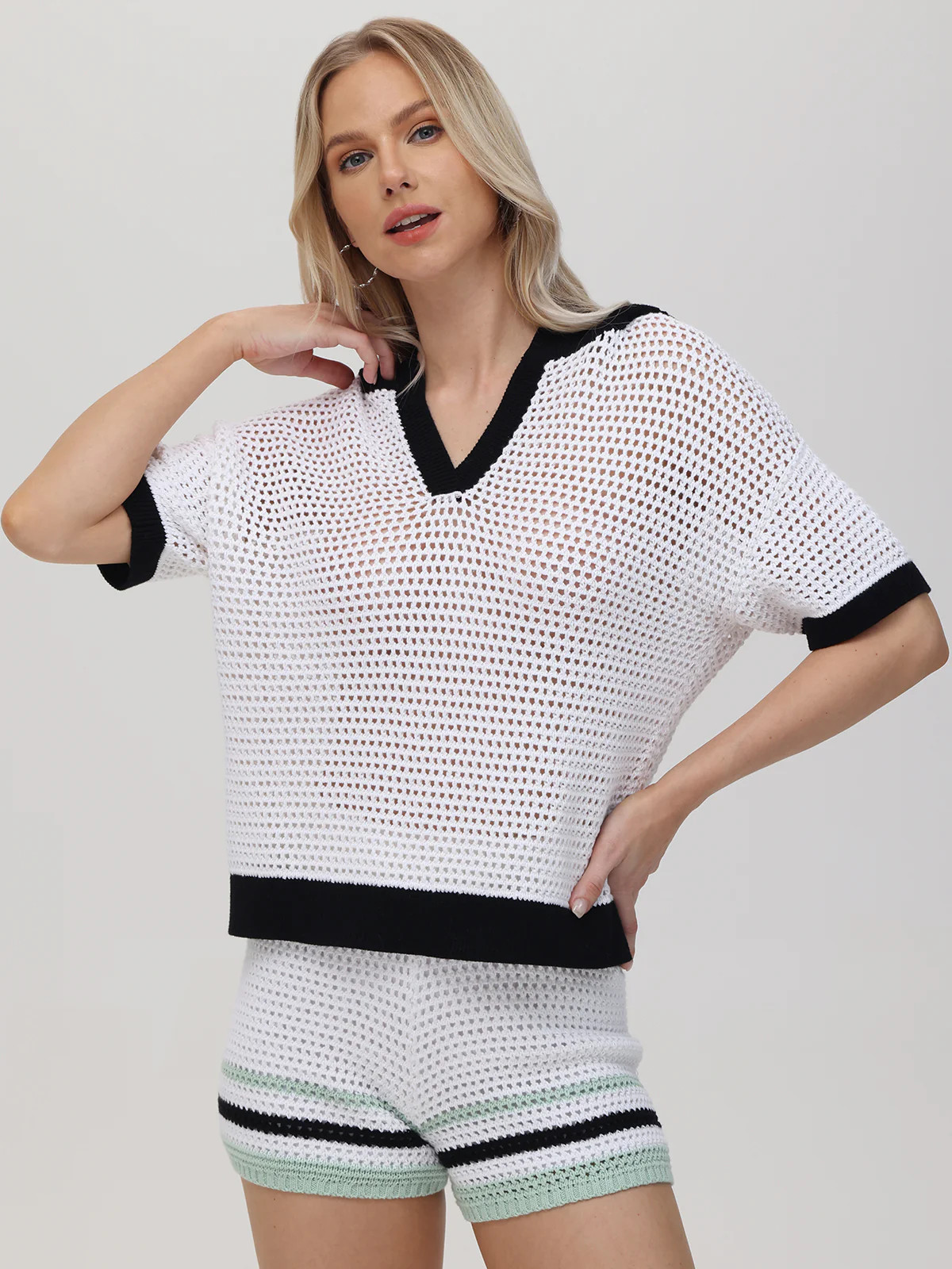 Elena: Crochet Colorblock Hoodie | 525 America