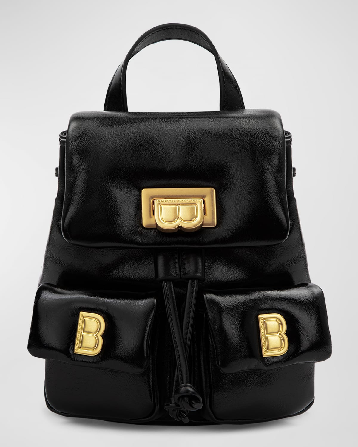 Avi Drawstring Padded Leather Backpack | Neiman Marcus