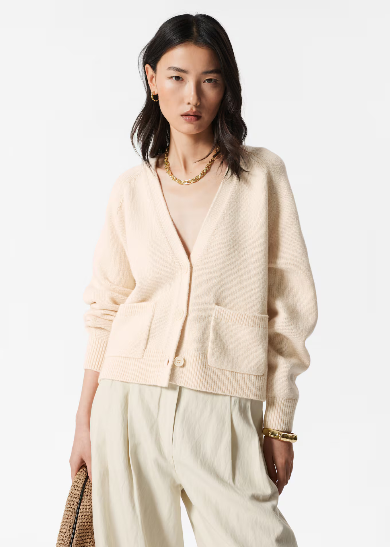 Patch-Pocket Cardigan - Cream - Cardigans - & Other Stories GB | & Other Stories UK