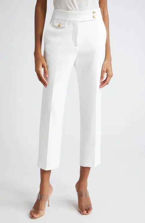 Veronica Beard Renzo Crop Pants in Off White/gold at Nordstrom, Size 14 | Nordstrom