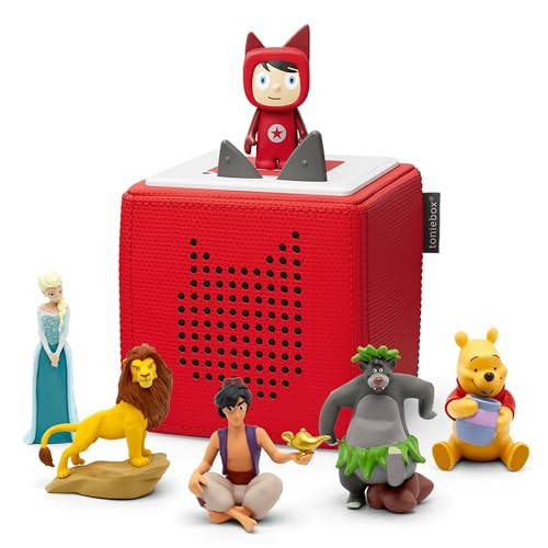 tonies Toniebox Disney Mega Bundle Incl. 1 Creative 5 The Lion King, Aladdin, Jungle Book, Winnie The Pooh, and Frozen, Kid's Gifts, Screen-Free Music Player for Kids, Learning Toys, Red | Amazon (UK)