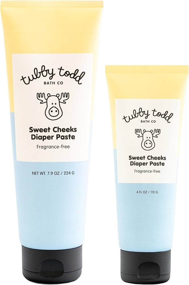 TUBBY TODD Sweet Cheeks Diaper Paste - Diaper Rash Cream with 14% Zinc Oxide - Hypoallergenic - F... | Amazon (US)