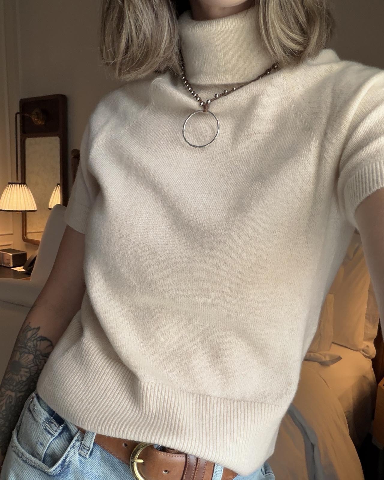 Splendid - Tori Cashmere Short Sleeve Sweater - Pink Sparkle | Splendid
