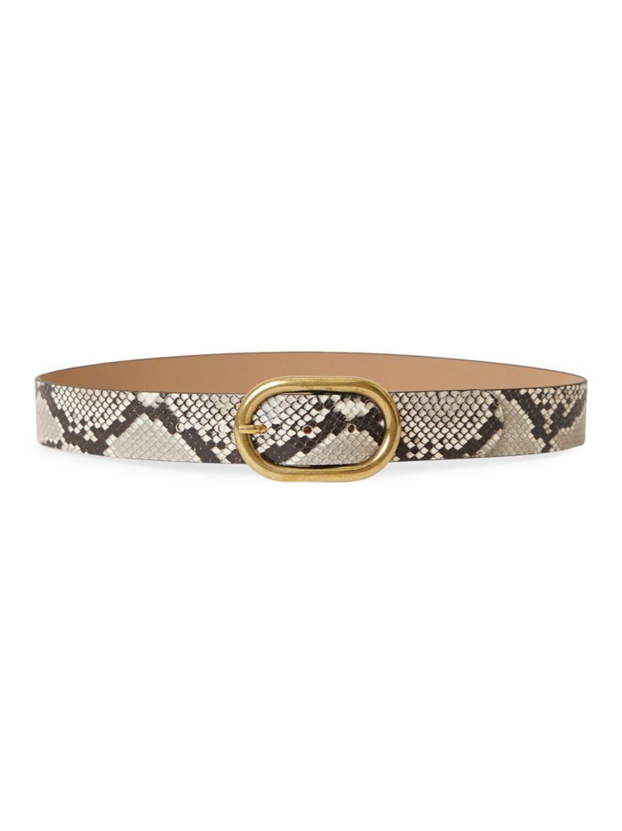 Kian Python-Printed Leather Belt | Saks Fifth Avenue
