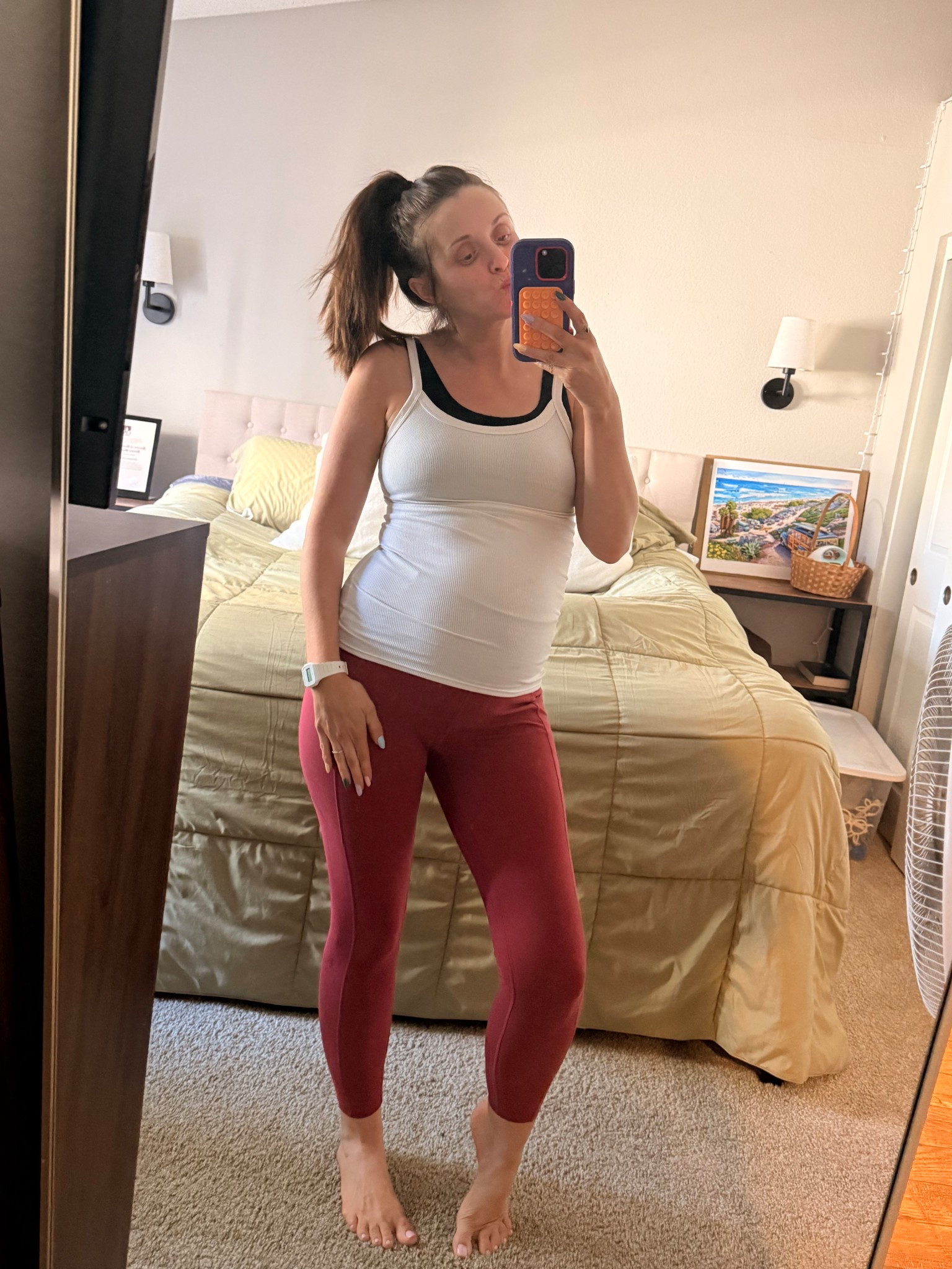 I size up in regular leggings for compression/pregnancy support 

#bump #pregnancyworkout #compression 

#LTKmomlife #LTKActive #LTKBump