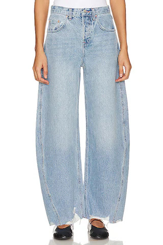 GRLFRND Paola Barrel Leg Jean in Skyline from Revolve.com | Revolve Clothing (Global)