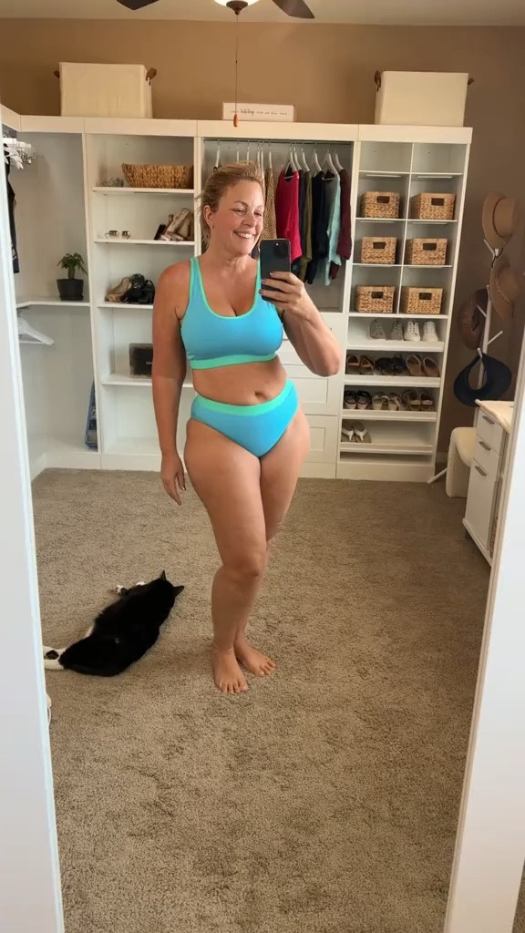 Tempt me sent me this blue green two-piece high waisted bikini to try and I think it’s so cute. It features a sporty scoop neck and flattering high waisted bottom this swimsuit is perfect for both active days and relaxed beach lounging.

#LTKMidsize #LTKSwim #LTKOver40