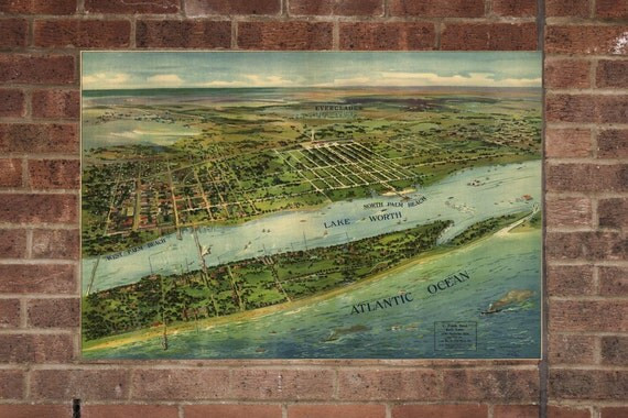 Vintage Palm Beach Print, Aerial Palm Beach Photo, Vintage Palm Beach FL Pic, Old Palm Beach Photo,  | Etsy (US)