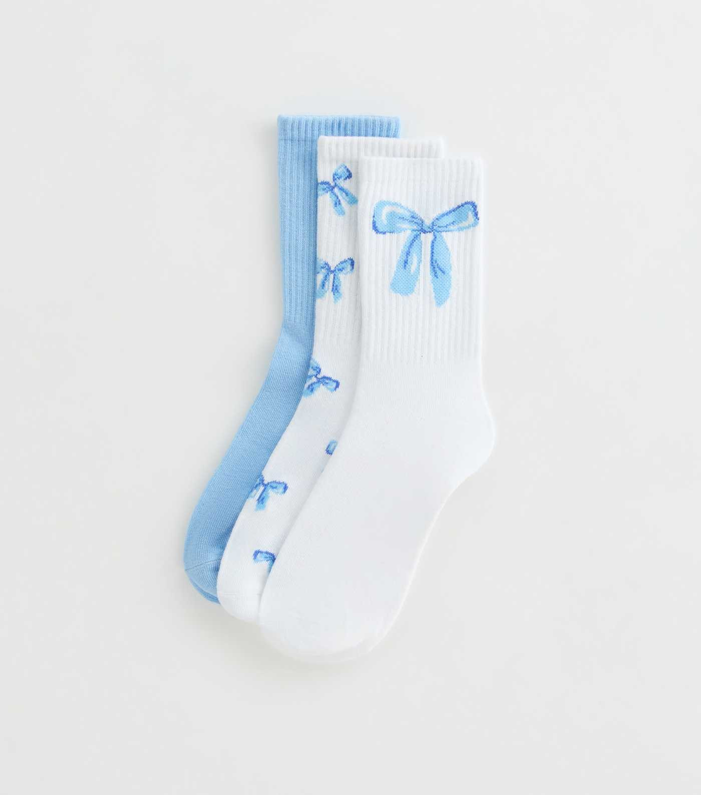 Blue Pack of 3 Bow Detail Tube Socks | New Look | New Look (UK)