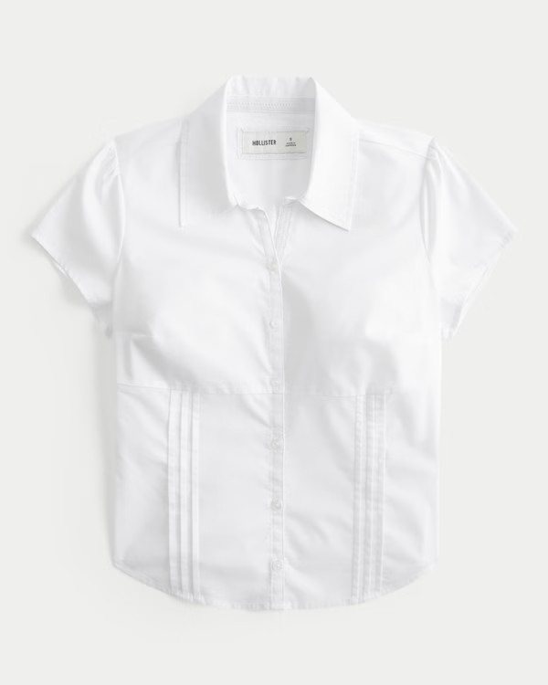 Damen Short-Sleeve Poplin Shirt | Damen Oberteile | HollisterCo.com | Hollister (EU)