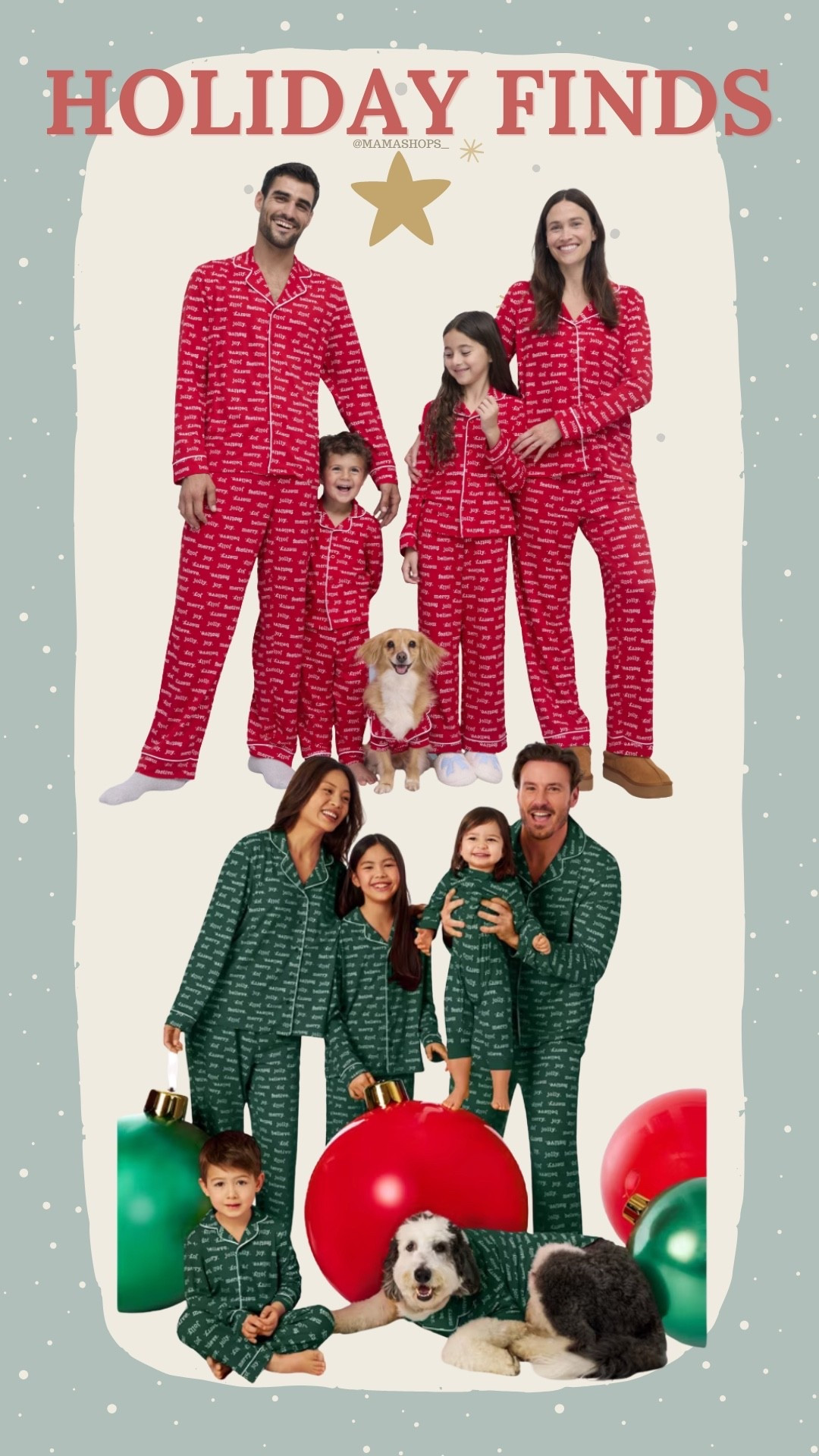 Holiday Time family matching Christmas pajamas for the whole family, available in two colors !⛄️🧑‍🧑‍🧒

Find them @Walmart , linking them here🔗❄️