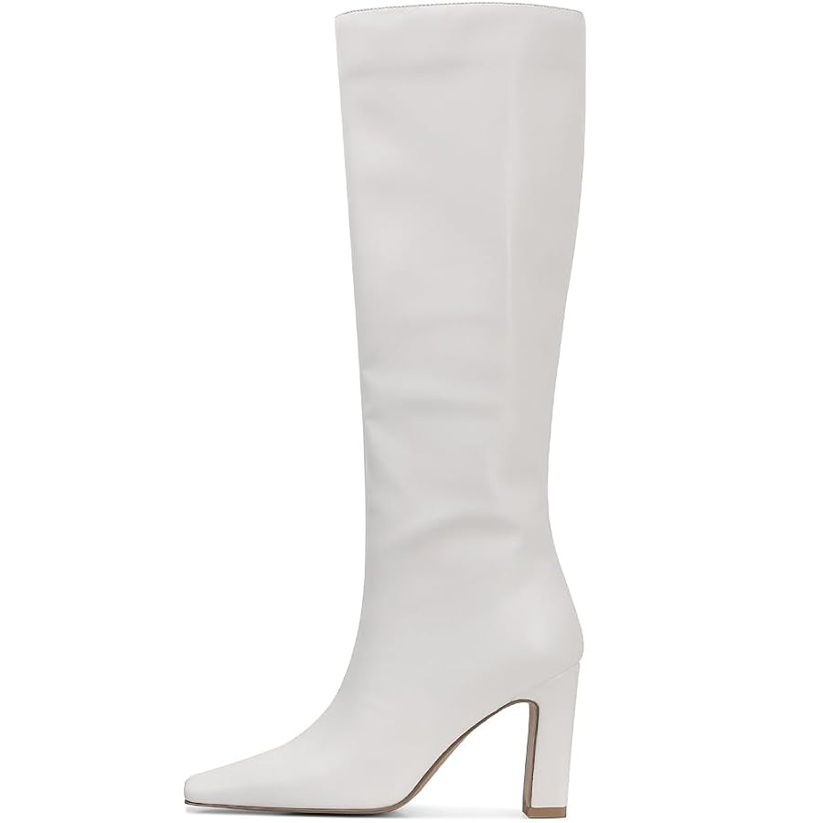 Lovee Cosee Knee High Boots for Women Square Toe Chunky Heeled Boots with Side Zipper Fashion Dre... | Amazon (US)