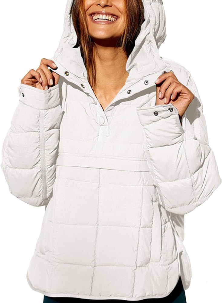 Jawmeu Women's Packable Quilted Puffer Jacket Oversized Lightweight Puffy Pullover Coat Outwear H... | Amazon (US)