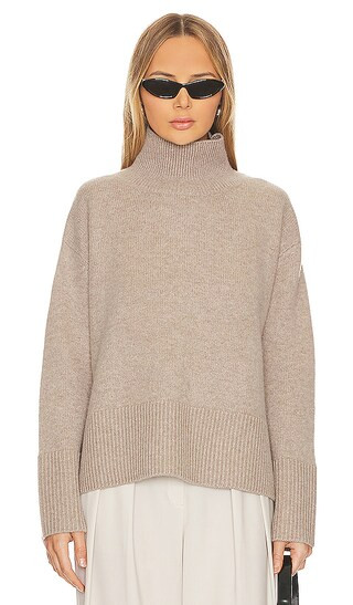 Cashmere Standneck in Fawn Heather | Revolve Clothing (Global)