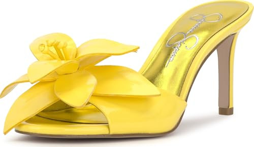 Jessica Simpson Percia Flower Heeled Sandal, Bright Yellow, 7.5 | Amazon (US)