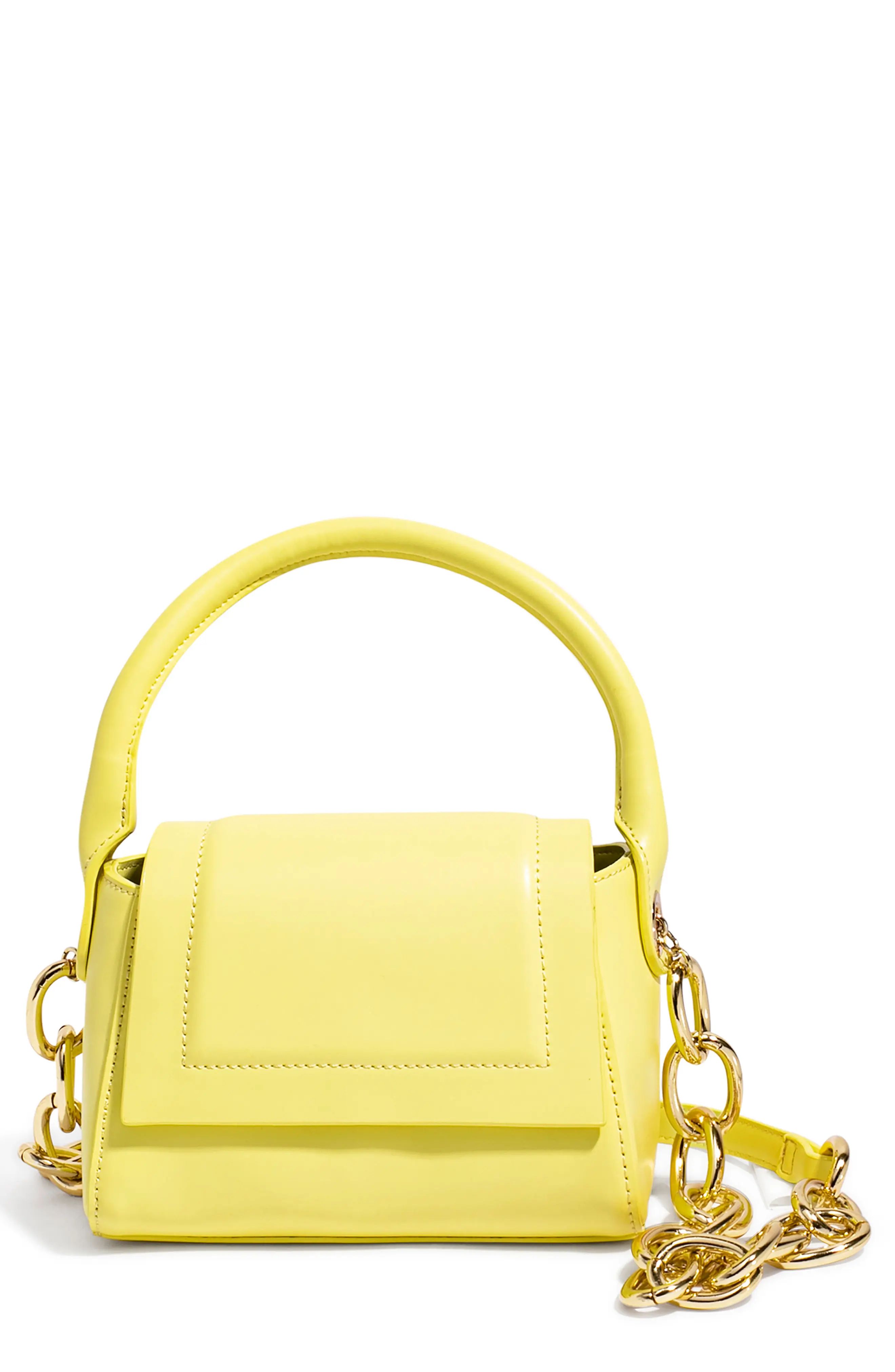 House Of Want We Are Chic Vegan Leather Top Handle Crossbody - Yellow | Nordstrom