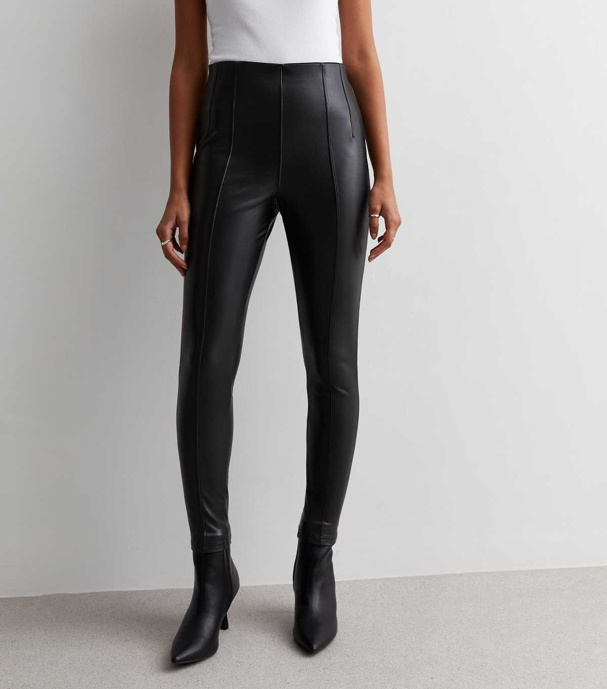 Black Leather-Look High Waist Leggings
						
						Add to Saved Items
						Remove from Saved It... | New Look (UK)