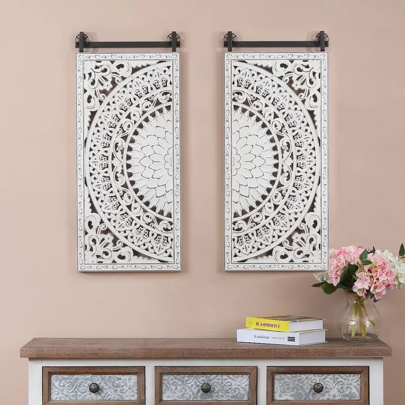 Decorative Carved Floral Wall Décor (Set of 2) | Wayfair North America