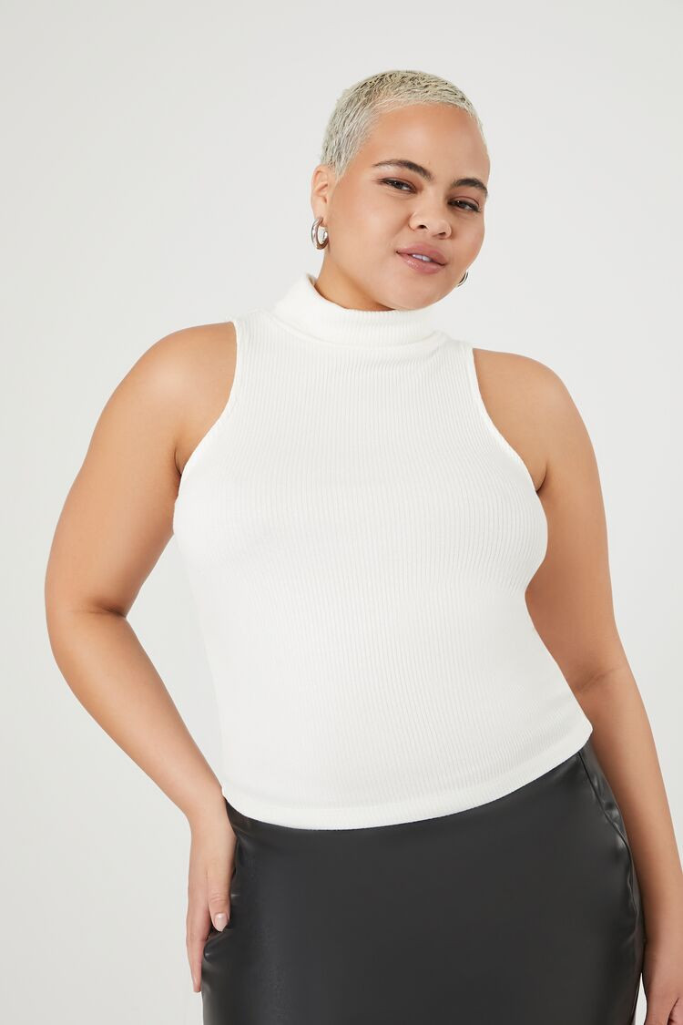 Plus Size Ribbed Mock Neck Top | Forever 21