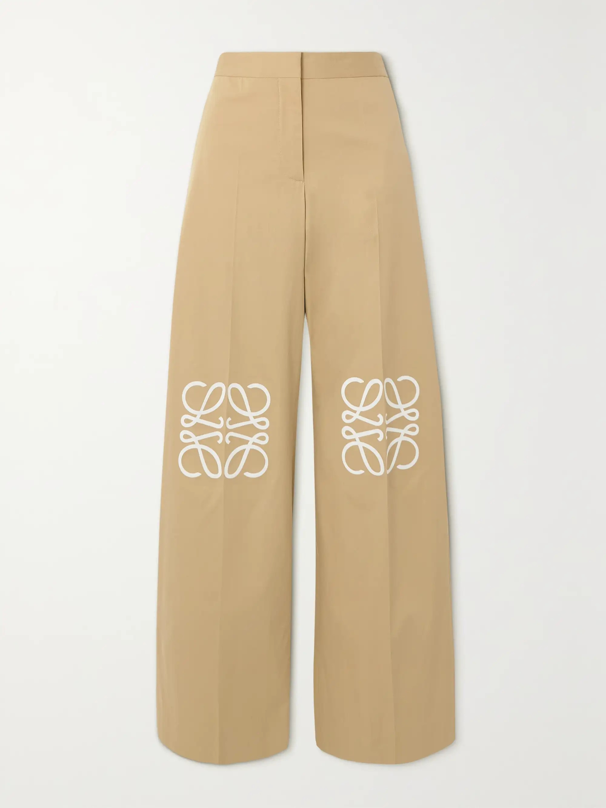 LOEWELaser-cut cotton and silk-blend straight-leg pants | NET-A-PORTER (US)