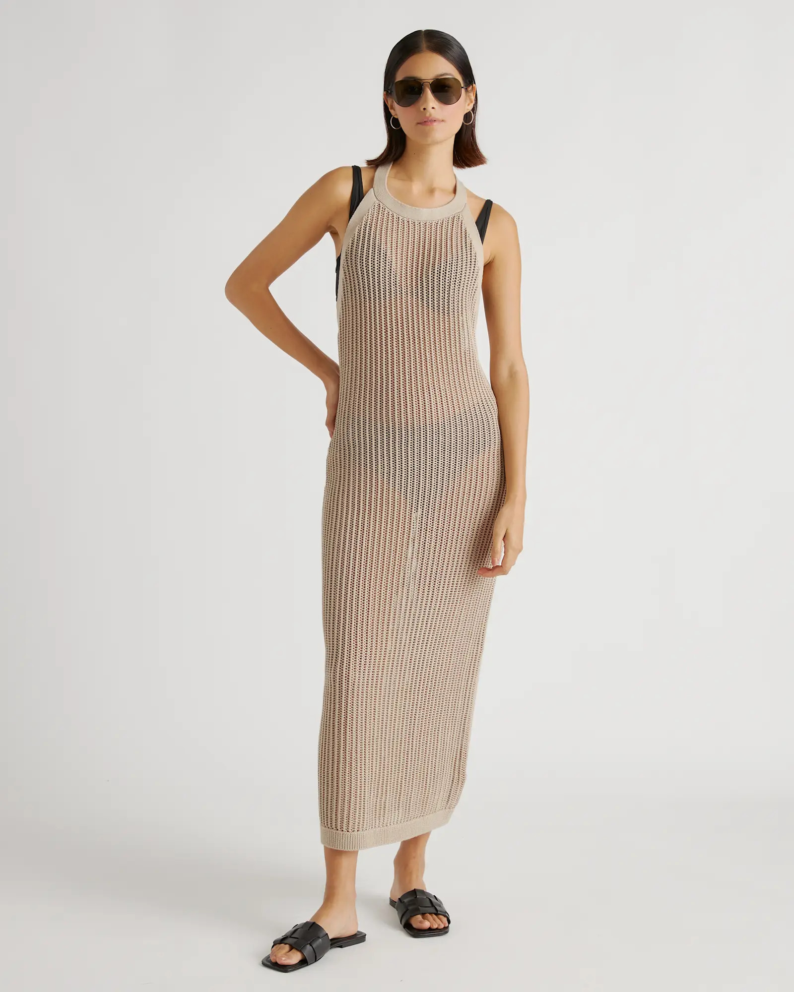 100% Organic Cotton Open-Knit Cover-Up Maxi Dress | Quince