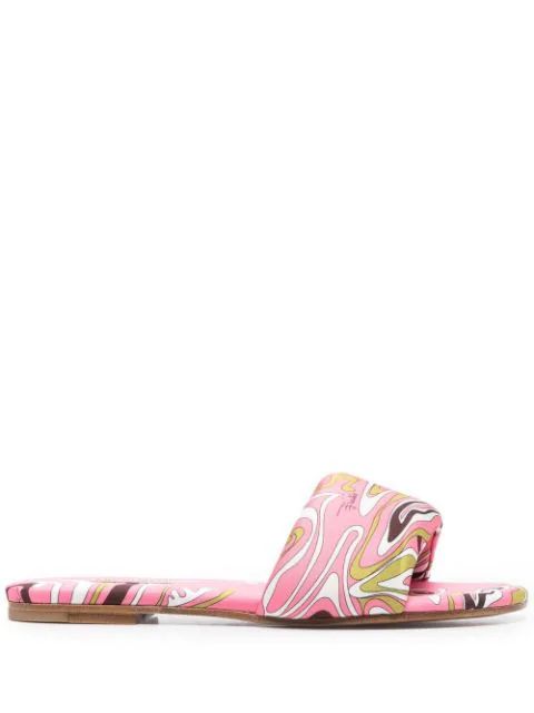 abstract-print slip-on sandals | Farfetch (US)