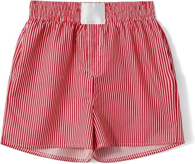 Y2k Women Gingham Boxer Shorts Low Rise Micro Pajamas PJ Sleep Short Pants Plaid Sleepwear Sleepi... | Amazon (US)