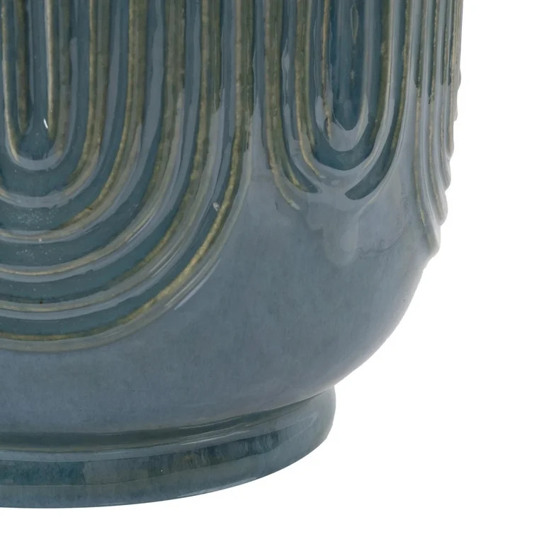 Beautiful 8" Soft Teal Pill Debossed Ceramic Planter by Drew Barrymore | Walmart (US)