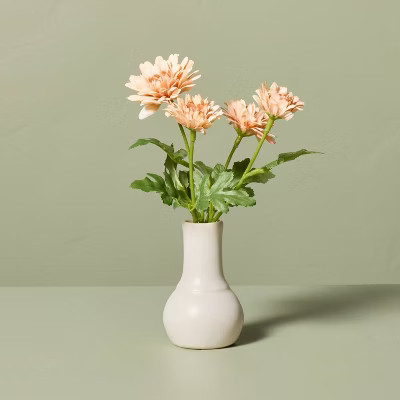 8" Faux Micro Mini Orange Daisy Flower Arrangement - Hearth & Hand™ with Magnolia | Target