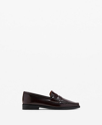 Mango Women's Gathered Leather Moccasins - Macy's | Macy's