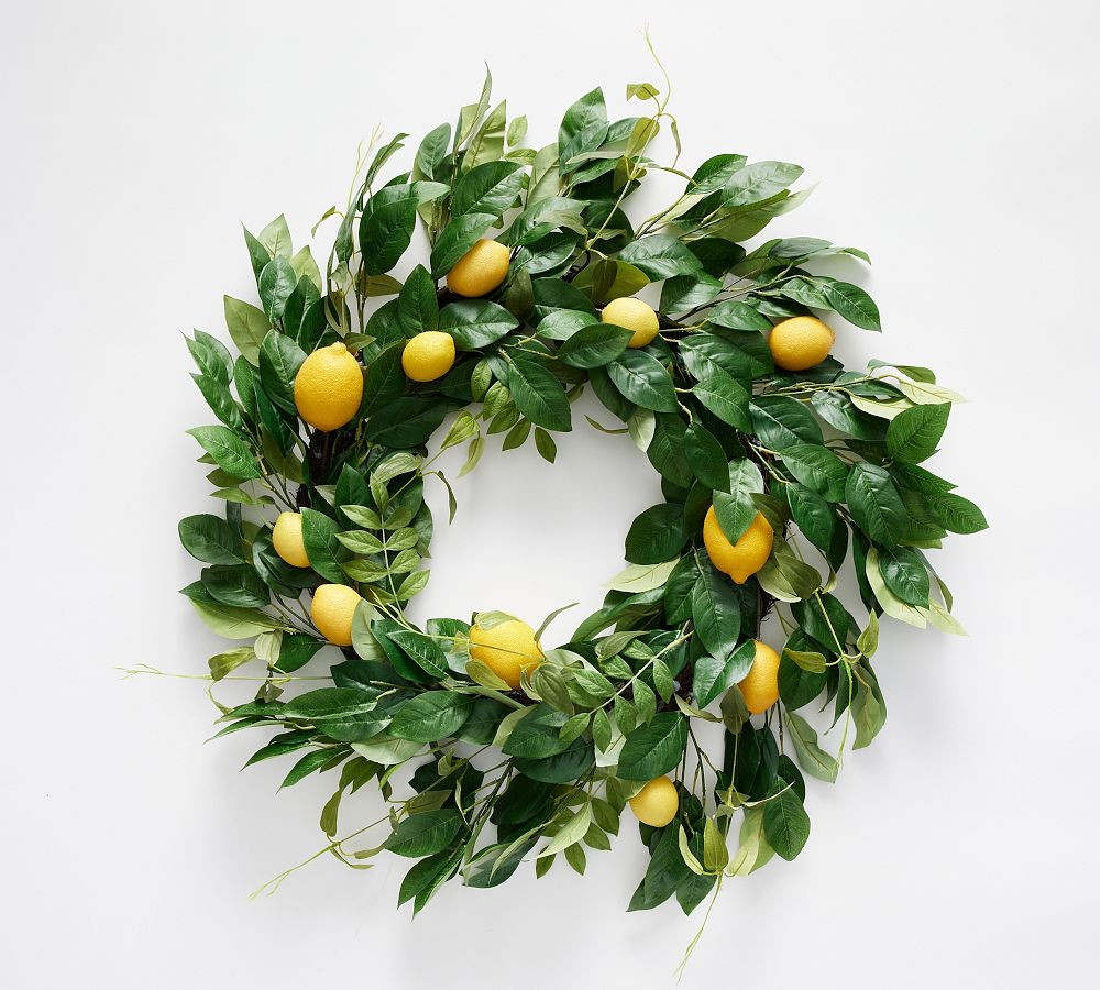 Monique Lhuillier Faux Lemon Wreath & Garland | Pottery Barn (US)