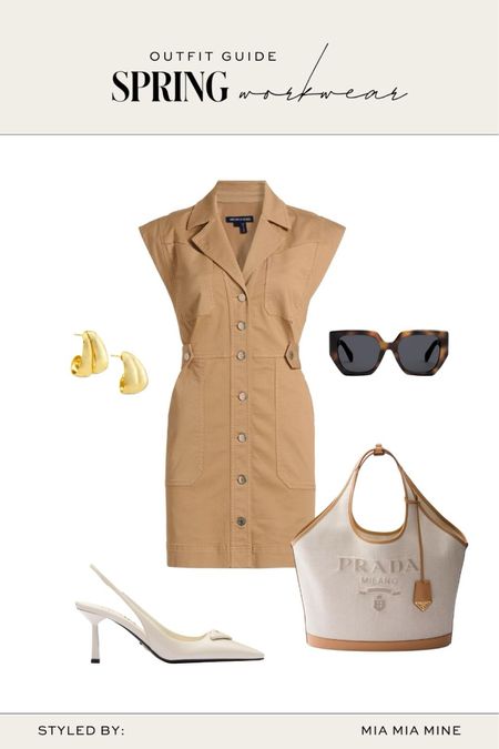 Spring work outfit 
Veronica beard denim dress / shirt dress / utility dress
Prada slingback pumps
Prada linen tote on sale
Celine sunglasses 

#LTKsalealert #LTKworkwear #LTKstyletip