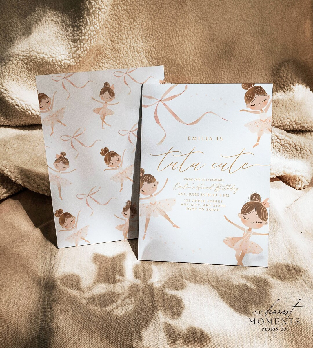 Tutu Cute Birthday Invitation Second Birthday Invitation Boho Tutu Cute Invite 2nd Birthday Invit... | Etsy (US)