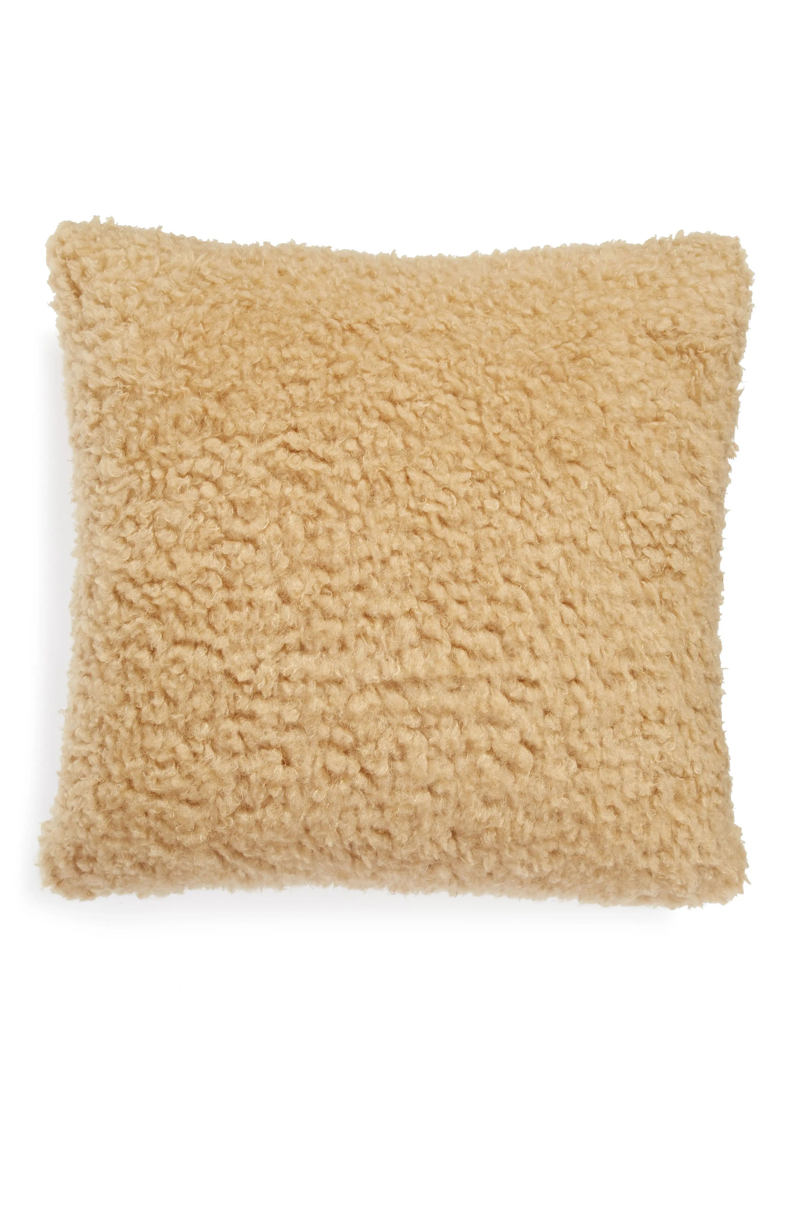 Nordstrom Teddy Faux Fur Accent Pillow in Beige Nougat at Nordstrom | Nordstrom
