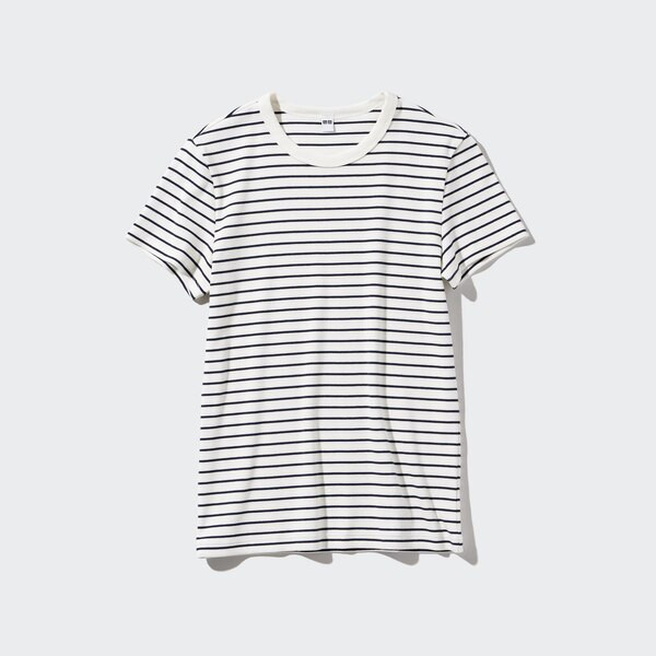 Soft Ribbed Striped Crew Neck T-Shirt | UNIQLO (US)