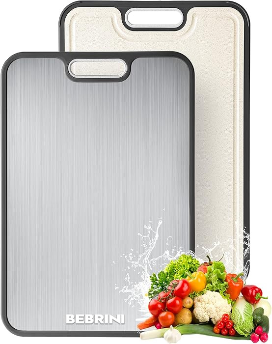 Cutting Board for Kitchen, Titanium Cutting Board, Safe Double-Sided Titanium Stainless Steel & W... | Amazon (US)